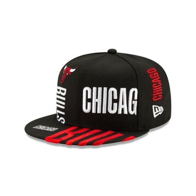 Black Chicago Bulls Hat - New Era NBA NBA Authentics Tip Off Series 59FIFTY Fitted Caps USA6248037